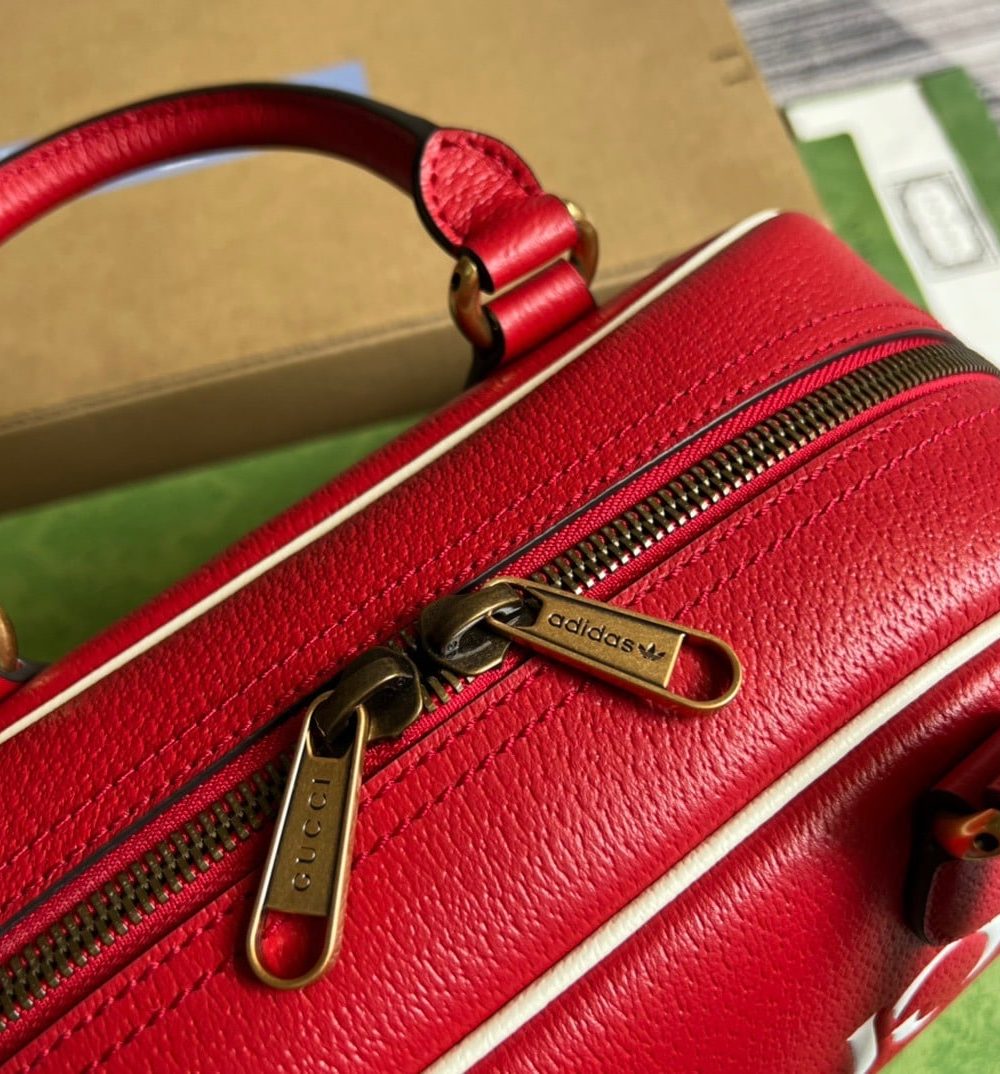 1:1 Replica Gucci x Adidas Mini Duffle Bag Red For Women, Women's Bags 12.4in/32cm GG 702397 U3ZCT 6563