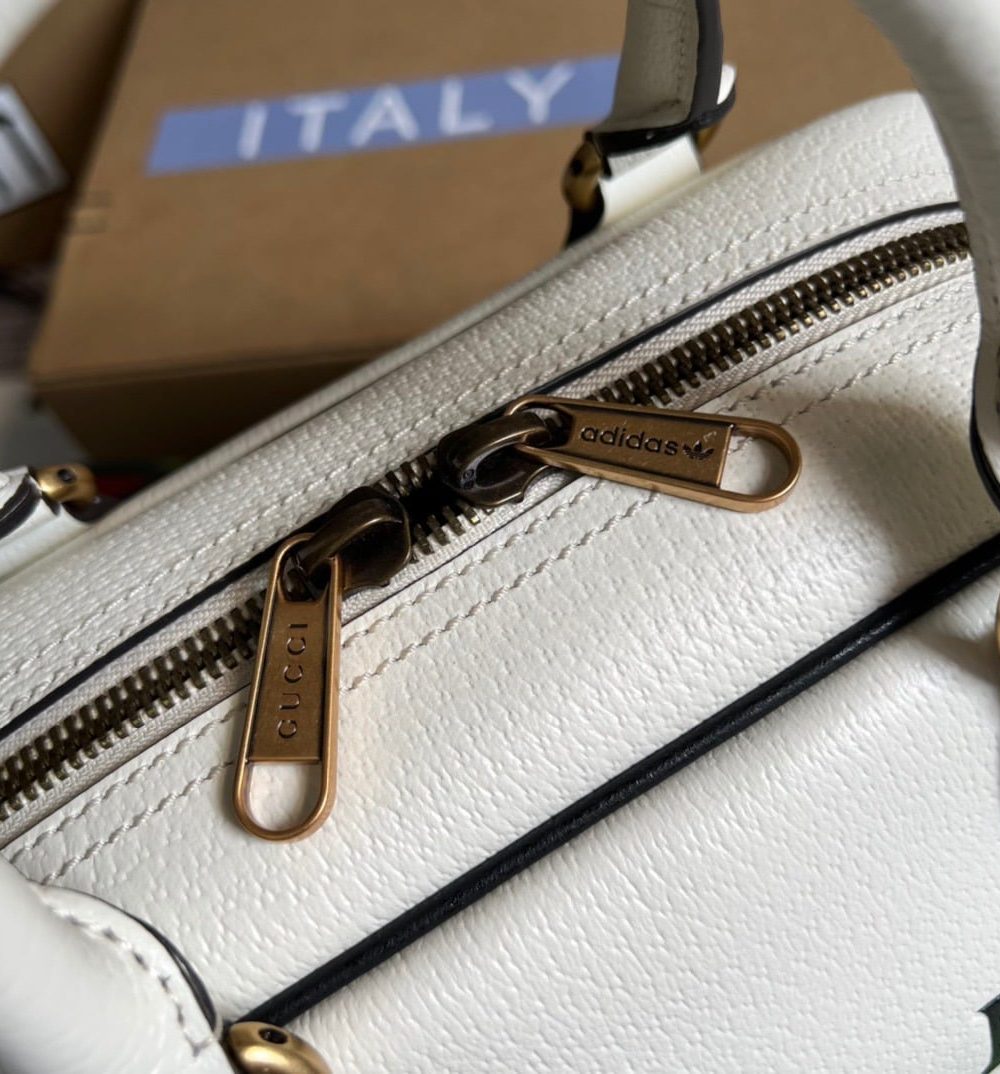 1:1 Replica Gucci x Adidas Mini Duffle Bag White For Women, Women's Bags 12.4in/32cm GG 702397 U3ZCT 8727