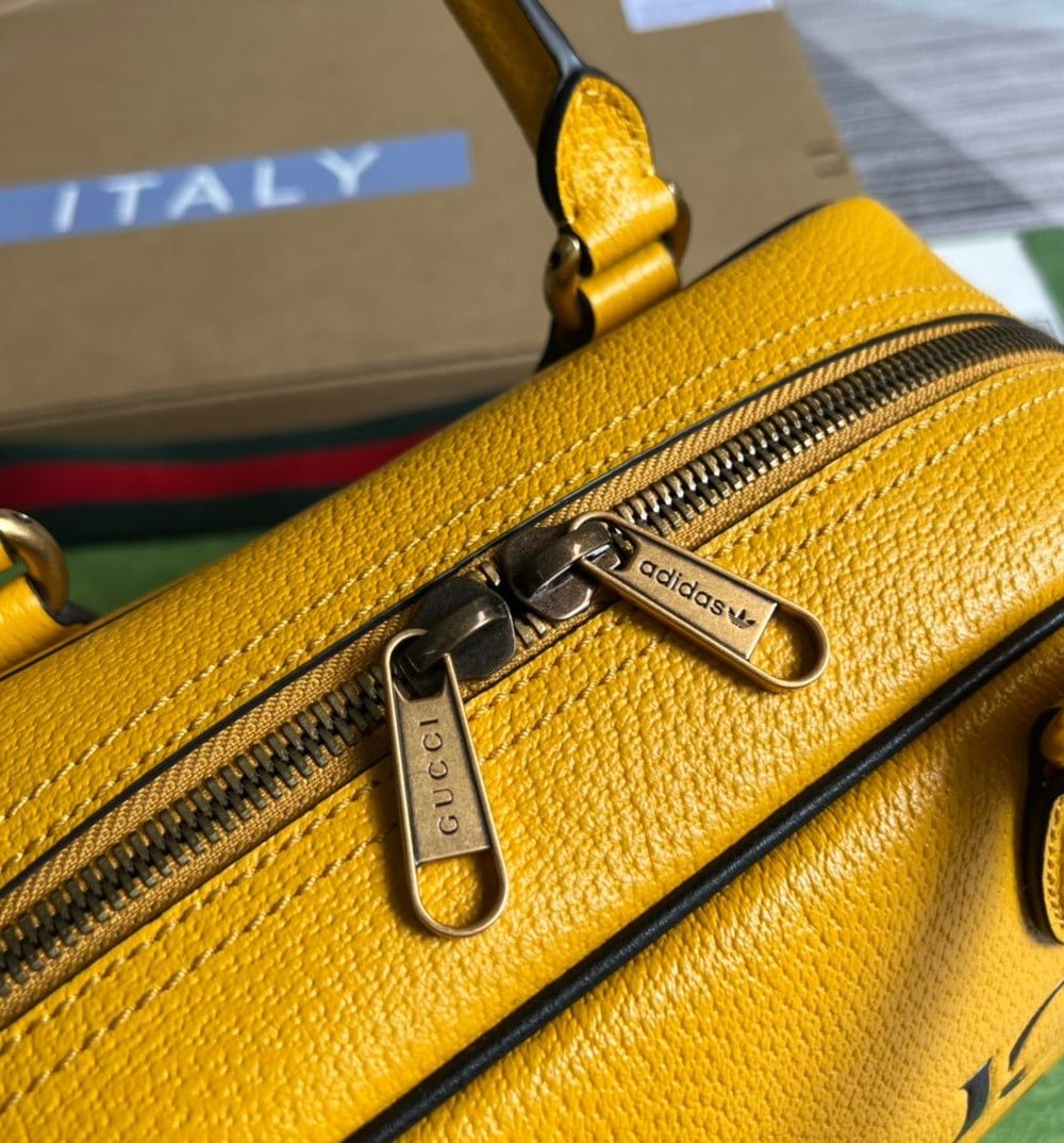 1:1 Replica Gucci x Adidas Mini Duffle Bag Yellow For Women, Women's Bags 12.4in/32cm GG