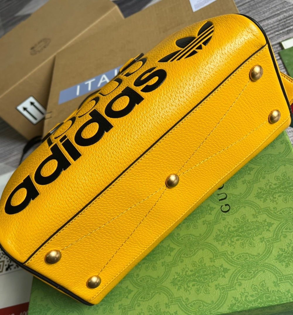 1:1 Replica Gucci x Adidas Mini Duffle Bag Yellow For Women, Women's Bags 12.4in/32cm GG