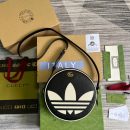 1:1 Replica Gucci x Adidas Ophidia Shoulder Bag Black For Women, Women's Bags 8.6in/22cm GG