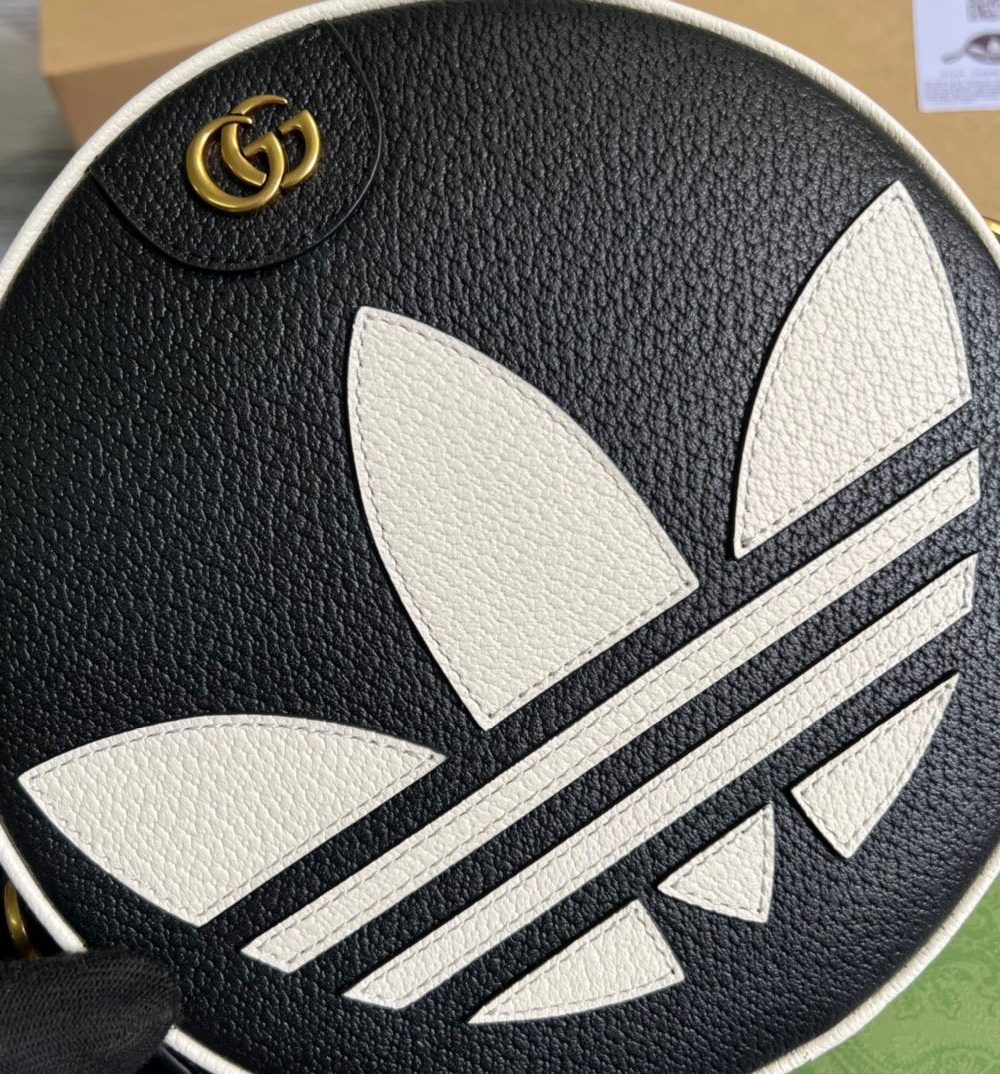 1:1 Replica Gucci x Adidas Ophidia Shoulder Bag Black For Women, Women's Bags 8.6in/22cm GG
