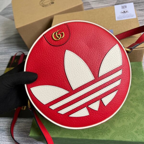 1:1 Replica Gucci x Adidas Ophidia Shoulder Bag Red For Women, Women's Bags 8.6in/22cm GG 702626 DJ24T 6484