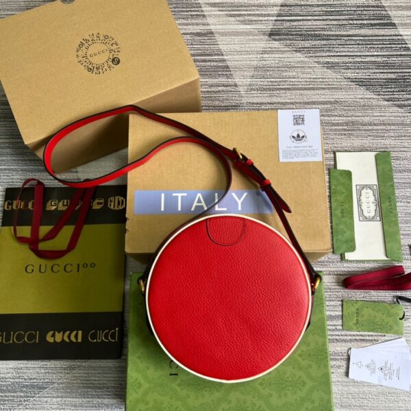 1:1 Replica Gucci x Adidas Ophidia Shoulder Bag Red For Women, Women's Bags 8.6in/22cm GG 702626 DJ24T 6484