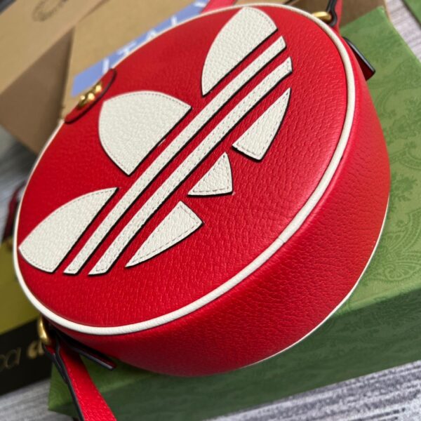 1:1 Replica Gucci x Adidas Ophidia Shoulder Bag Red For Women, Women's Bags 8.6in/22cm GG 702626 DJ24T 6484