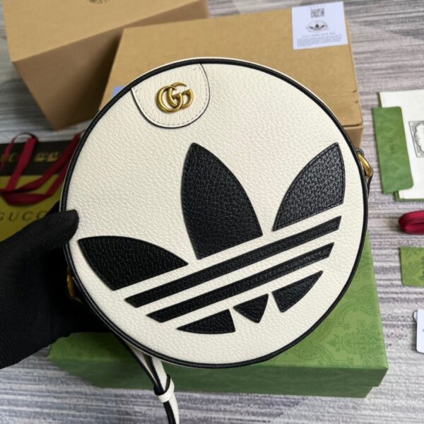1:1 Replica Gucci x Adidas Ophidia Shoulder Bag White For Women, Women's Bags 8.6in/22cm GG 702626 DJ24T 8847