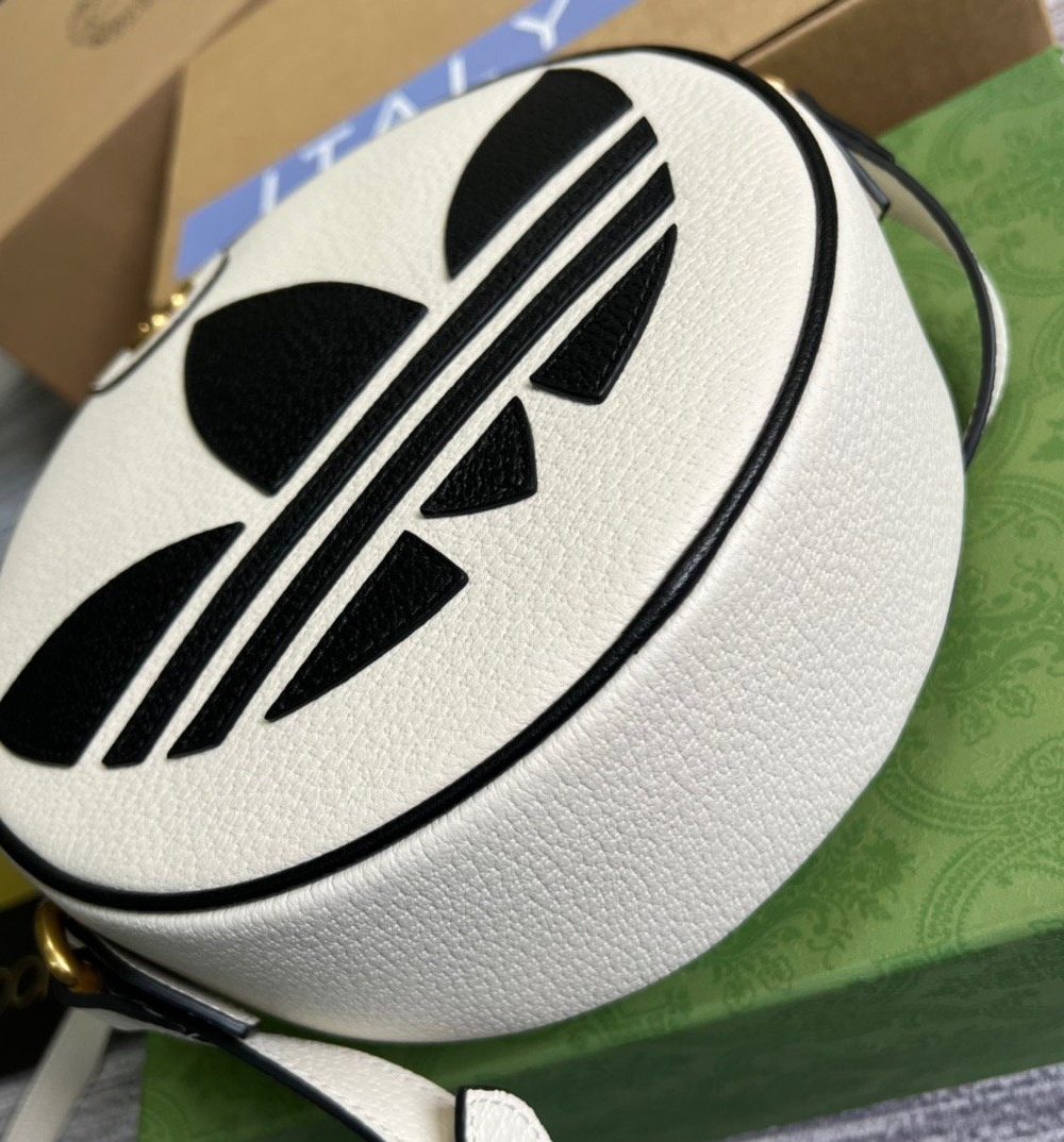 1:1 Replica Gucci x Adidas Ophidia Shoulder Bag White For Women, Women's Bags 8.6in/22cm GG 702626 DJ24T 8847