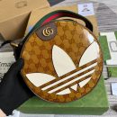 1:1 Replica Gucci x Adidas Ophidia Small Shoulder Bag Brown For Women, Women's Bags 8.6in/22cm GG 702640 UVSKT 7268