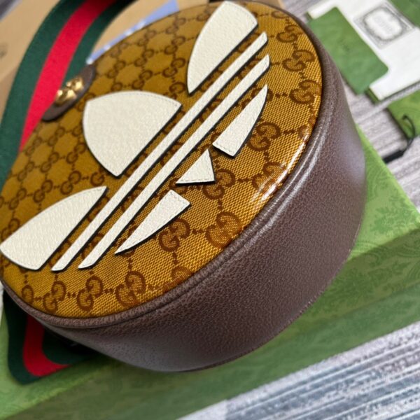 1:1 Replica Gucci x Adidas Ophidia Small Shoulder Bag Brown For Women, Women's Bags 8.6in/22cm GG 702640 UVSKT 7268