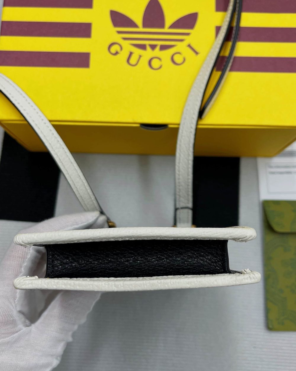 1:1 Replica Gucci x Adidas Phone Case Black For Women, Women's Bags 7.3in/18cm GG‎