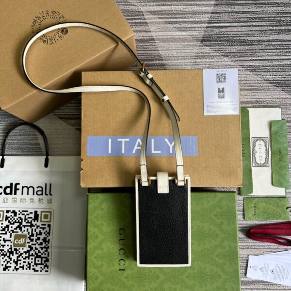 1:1 Replica Gucci x Adidas Phone Case Black For Women, Women's Bags 7.3in/18cm GG‎