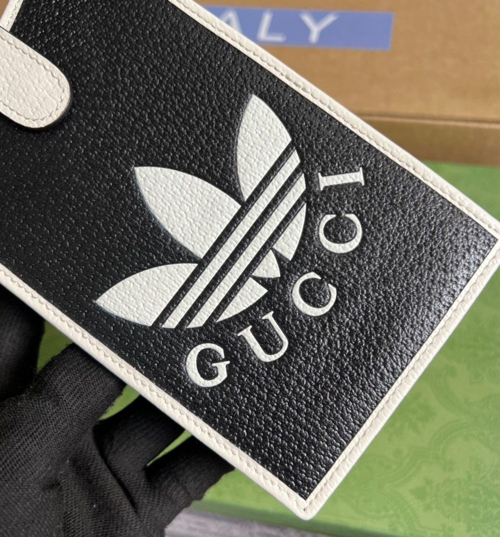 1:1 Replica Gucci x Adidas Phone Case Black For Women, Women's Bags 7.3in/18cm GG‎