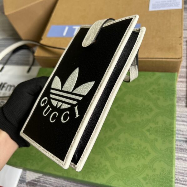 1:1 Replica Gucci x Adidas Phone Case Black For Women, Women's Bags 7.3in/18cm GG‎