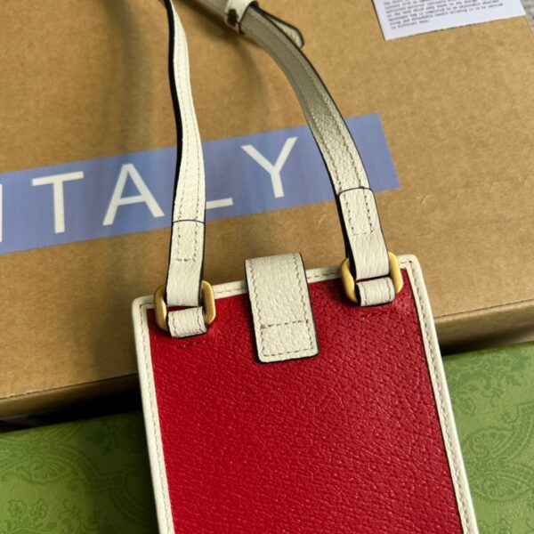 1:1 Replica Gucci x Adidas Phone Case Red For Women, Women's Bags 7.3in/18cm GG‎ ‎702203 UZ3BT 6484