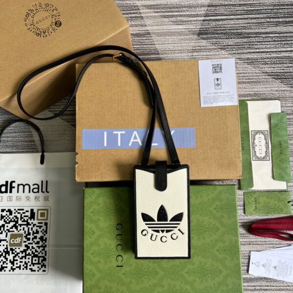 1:1 Replica Gucci x Adidas Phone Case White For Women, Women's Bags 7.3in/18cm GG‎