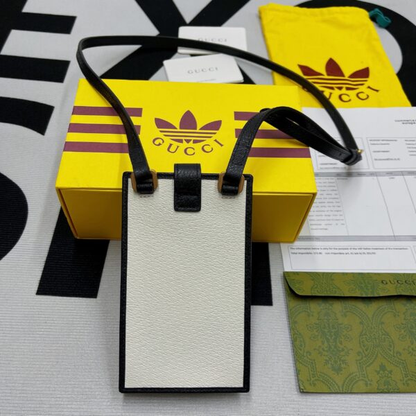 1:1 Replica Gucci x Adidas Phone Case White For Women, Women's Bags 7.3in/18cm GG‎