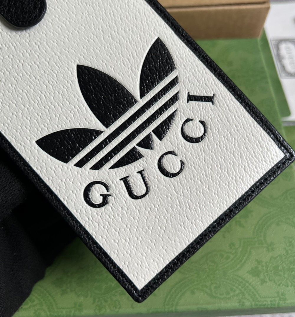 1:1 Replica Gucci x Adidas Phone Case White For Women, Women's Bags 7.3in/18cm GG‎