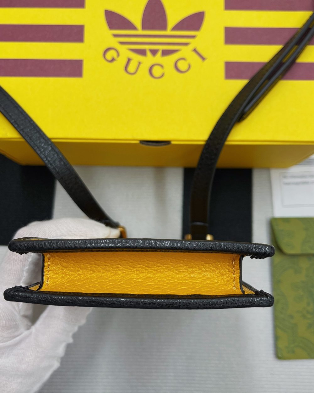 1:1 Replica Gucci x Adidas Phone Case Yellow For Women, Women's Bags 7.3in/18cm GG‎