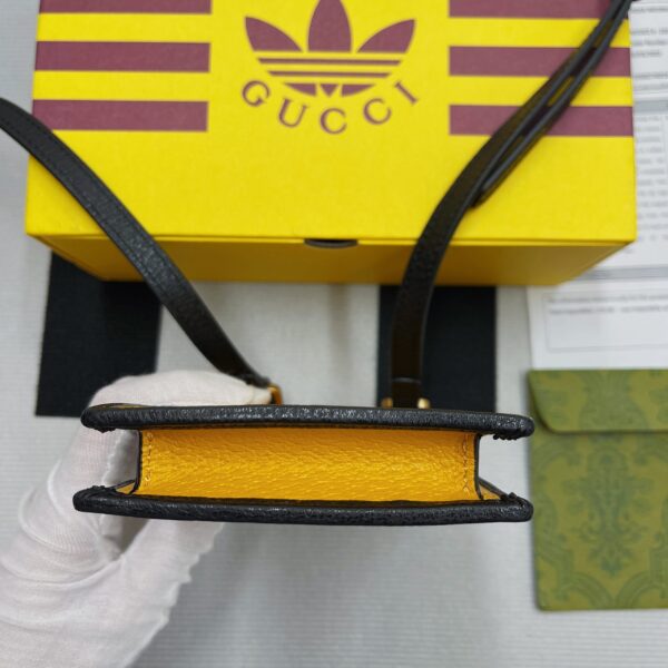 1:1 Replica Gucci x Adidas Phone Case Yellow For Women, Women's Bags 7.3in/18cm GG‎