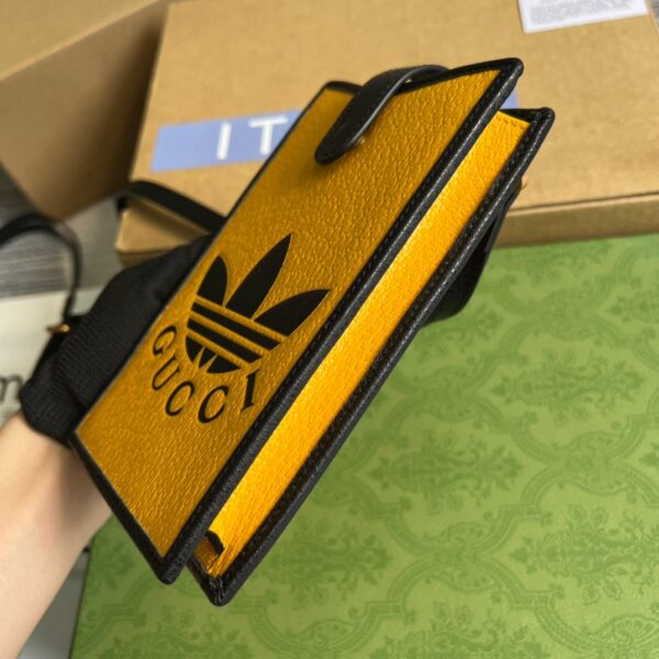 1:1 Replica Gucci x Adidas Phone Case Yellow For Women, Women's Bags 7.3in/18cm GG‎