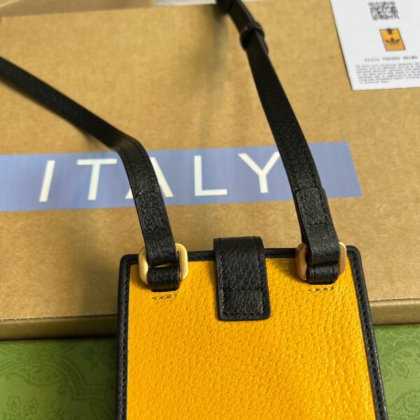 1:1 Replica Gucci x Adidas Phone Case Yellow For Women, Women's Bags 7.3in/18cm GG‎