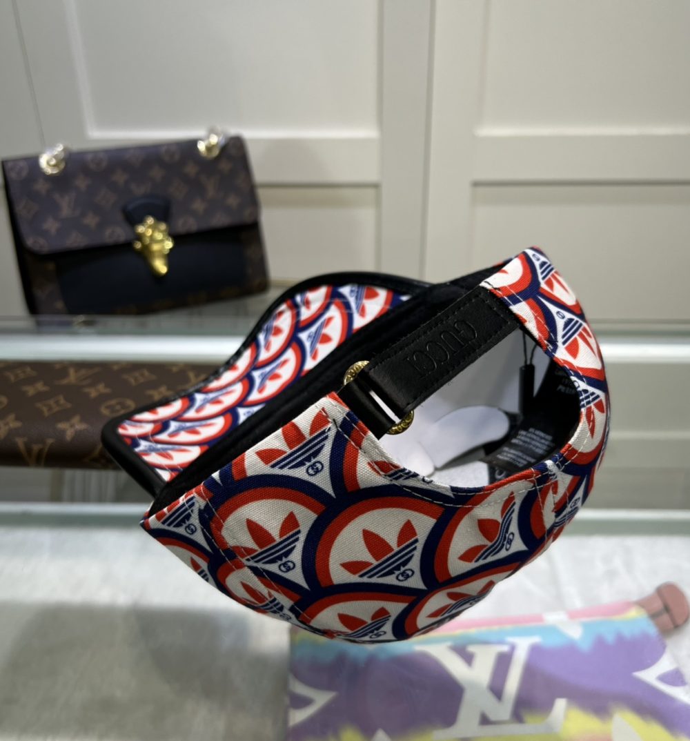 Gucci x Adidas Trefoil Print Baseball Hat Multicolor GG Hat 696485 4HAQF 6468