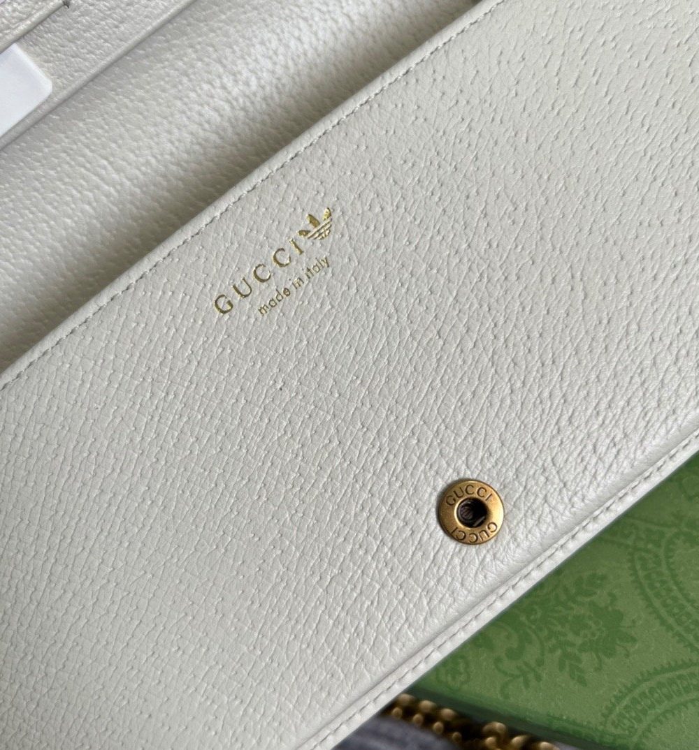 1:1 Replica Gucci x Adidas Wallet With Chain Black For Women, Women's Bags 7.5in/19cm GG 621892 UZ3BG 1057