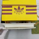 1:1 Replica Gucci x Adidas Wallet With Chain Black For Women, Women's Bags 7.5in/19cm GG 621892 UZ3BG 1057