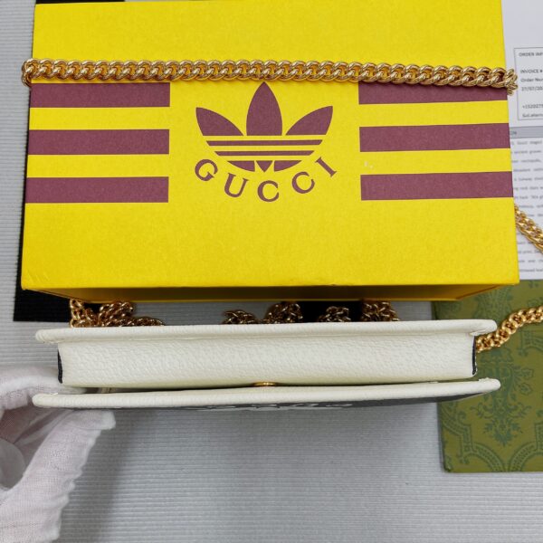 1:1 Replica Gucci x Adidas Wallet With Chain Black For Women, Women's Bags 7.5in/19cm GG 621892 UZ3BG 1057