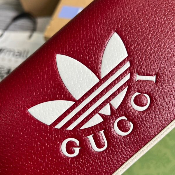 1:1 Replica Gucci x Adidas Wallet With Chain Red For Women, Women's Bags 7.5in/19cm GG 621892 UZ3BG 6484