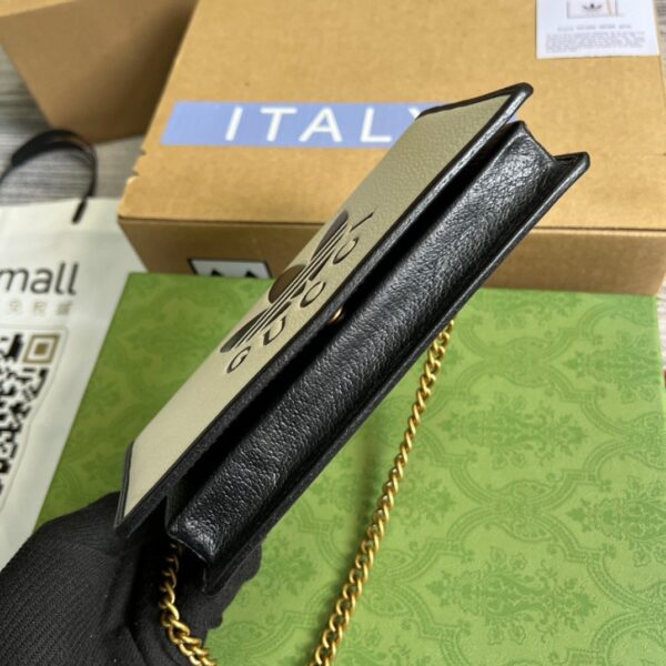1:1 Replica Gucci x Adidas Wallet With Chain White For Women, Women's Bags 7.5in/19cm GG 621892 UZ3BG 8847