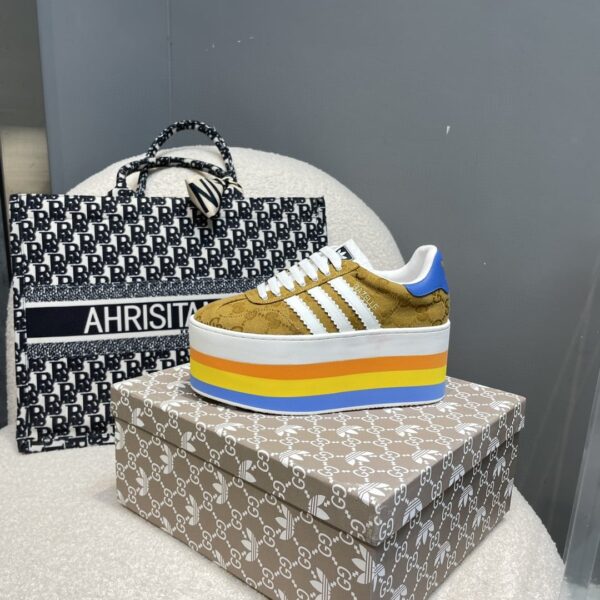 Gucci x Adidas Women's GG Gazelle Sneaker Beige For Women GG
