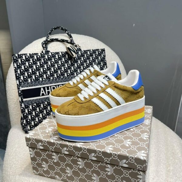 Gucci x Adidas Women's GG Gazelle Sneaker Beige For Women GG