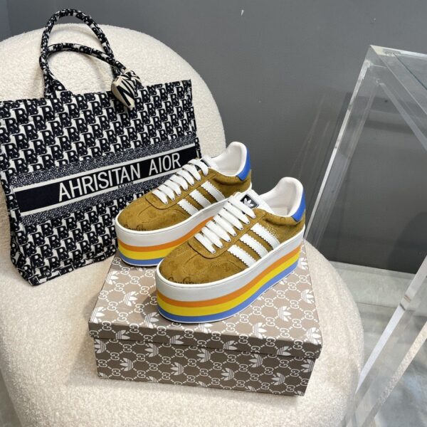 Gucci x Adidas Women's GG Gazelle Sneaker Beige For Women GG