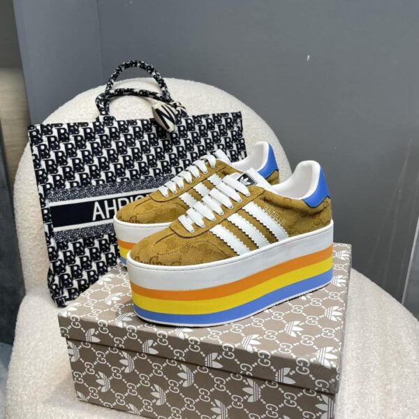 Gucci x Adidas Women's GG Gazelle Sneaker Beige For Women GG