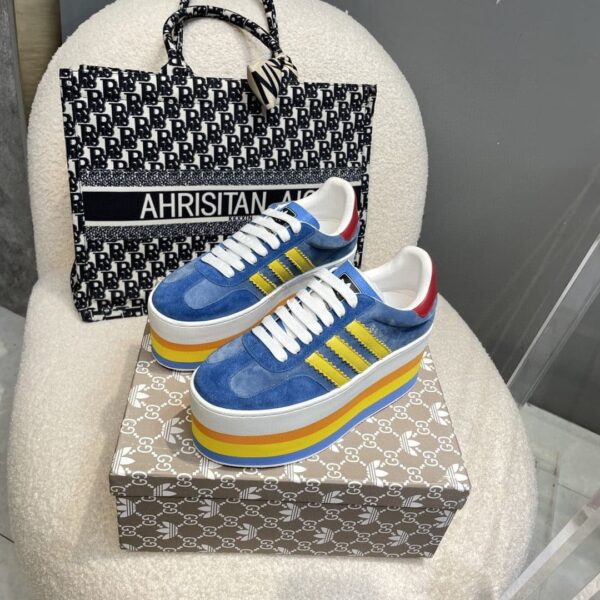 Gucci x Adidas Women's GG Gazelle Sneaker Blue For Women GG