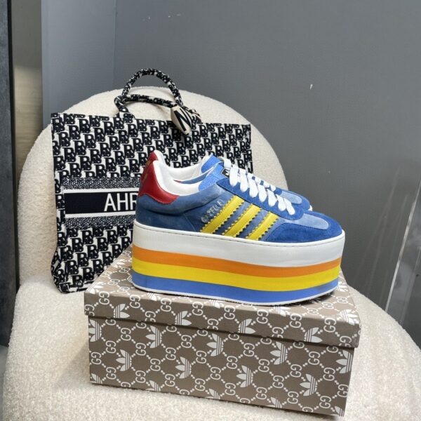 Gucci x Adidas Women's GG Gazelle Sneaker Blue For Women GG