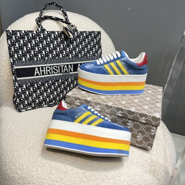 Gucci x Adidas Women's GG Gazelle Sneaker Blue For Women GG