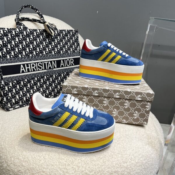 Gucci x Adidas Women's GG Gazelle Sneaker Blue For Women GG
