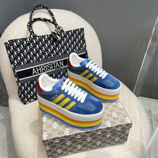 Gucci x Adidas Women's GG Gazelle Sneaker Blue For Women GG