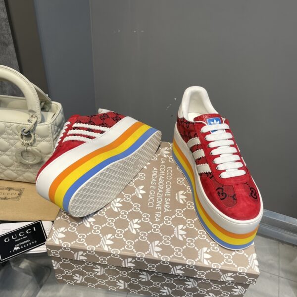 Gucci x Adidas Women's GG Gazelle Sneaker Red For Women GG