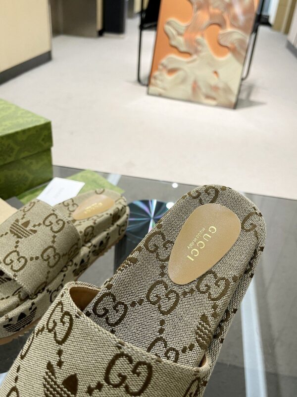 Gucci x Adidas Women's GG Platform Sandal Beige For Women GG