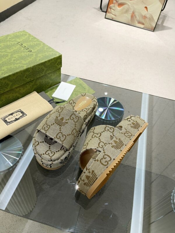 Gucci x Adidas Women's GG Platform Sandal Beige For Women GG