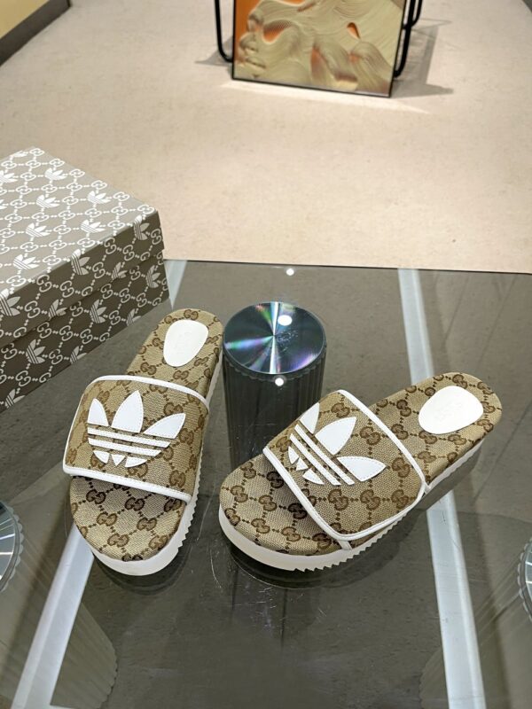 Gucci x Adidas Women's GG Platform Sandal Beige For Women GG