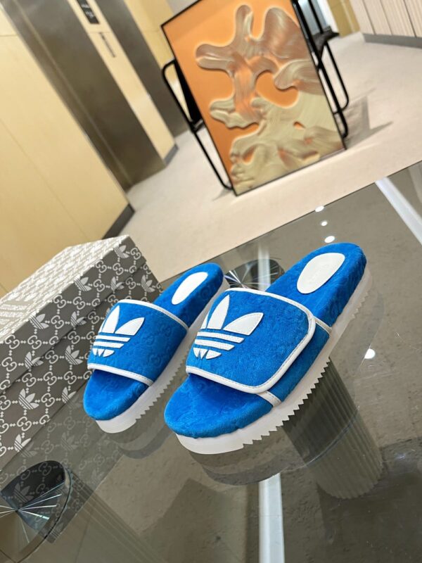 Gucci x Adidas Women's GG Platform Sandal Blue For Women GG