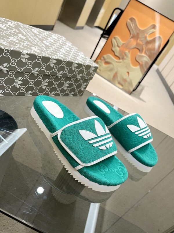 Gucci x Adidas Women's GG Platform Sandal Green For Women GG ‎702398 UU010 3171