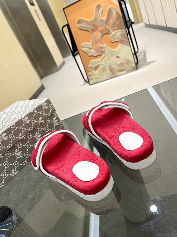 Gucci x Adidas Women's GG Platform Sandal Red For Women GG 702398 UU010 6560