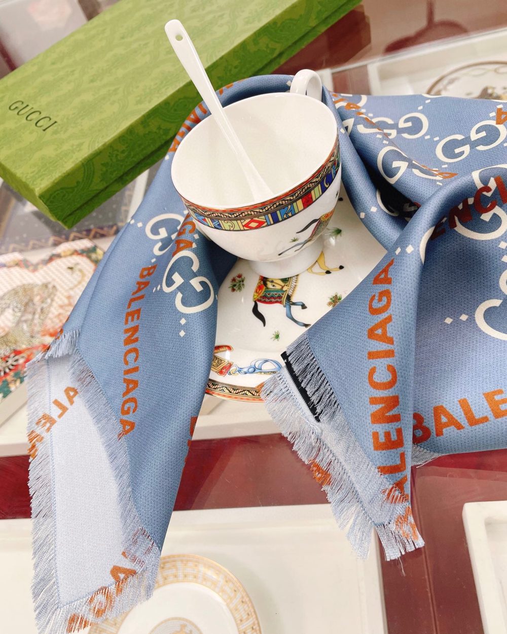 Gucci x Balenciaga in Blue Square Scarf 90cm/35in 