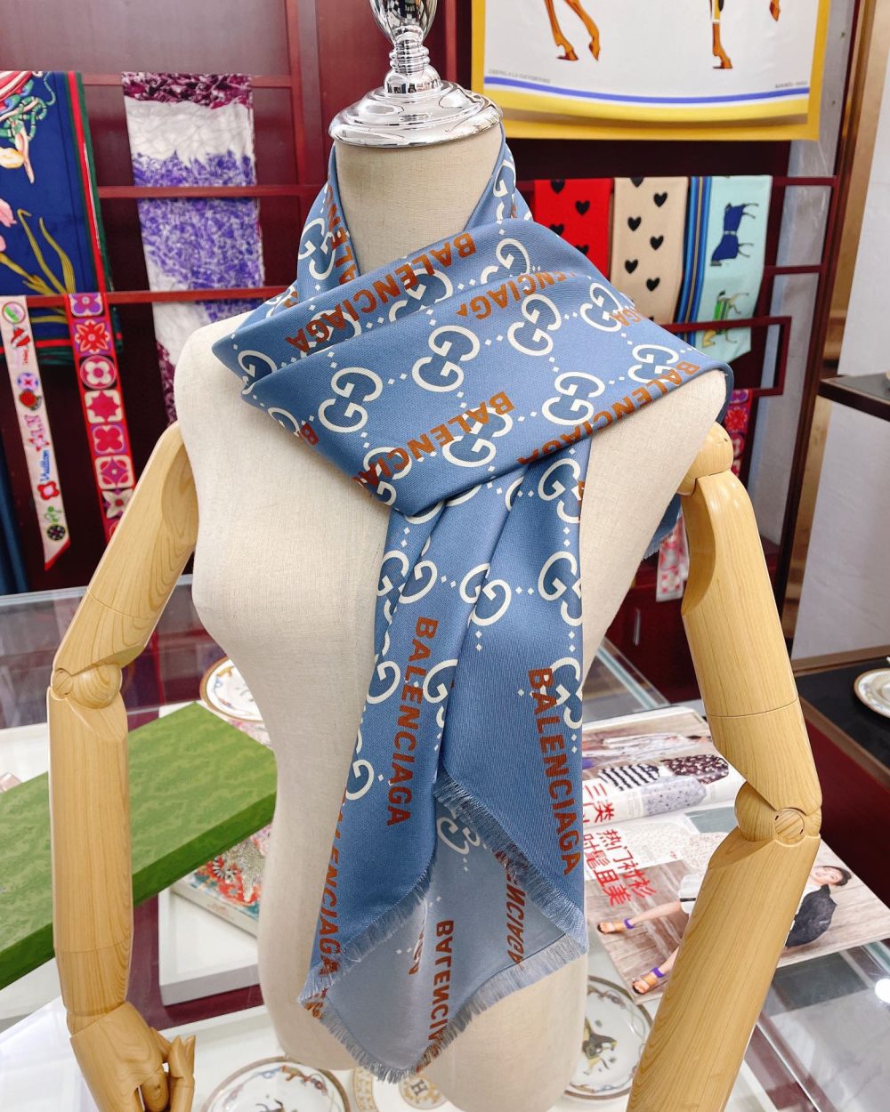 Gucci x Balenciaga in Blue Square Scarf 90cm/35in 