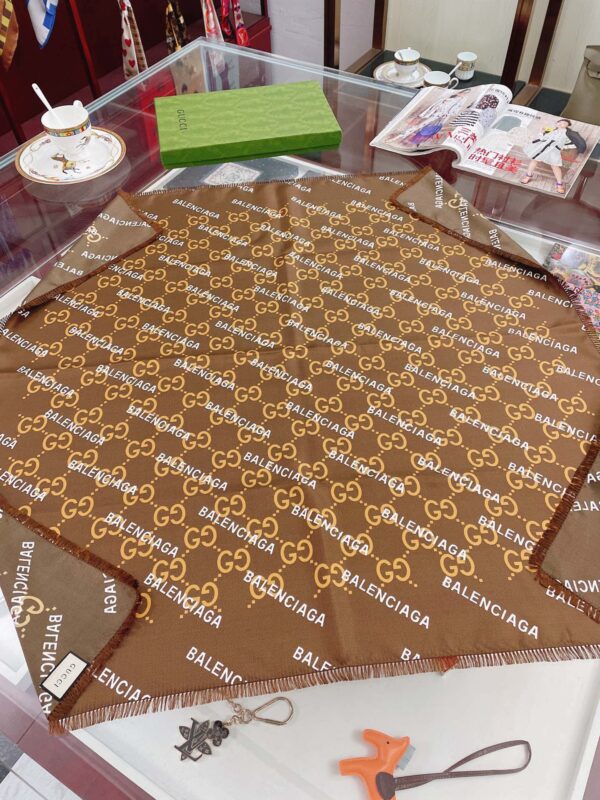 Gucci x Balenciaga in Brown Square Scarf 90cm/35in 